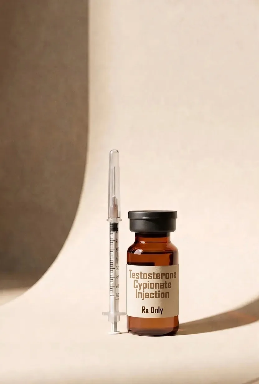 LodeRx testosterone cypionate vial with syringe product render